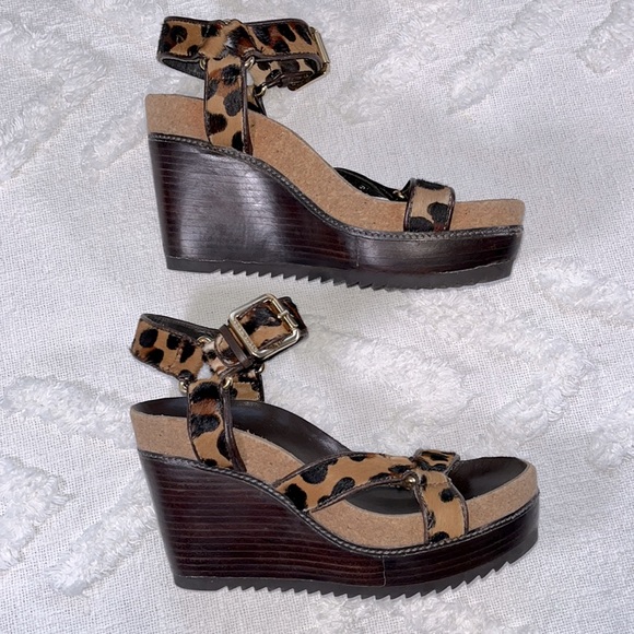 Tory Burch Shoes - Tory Burch Wedge Sandal Animal Print